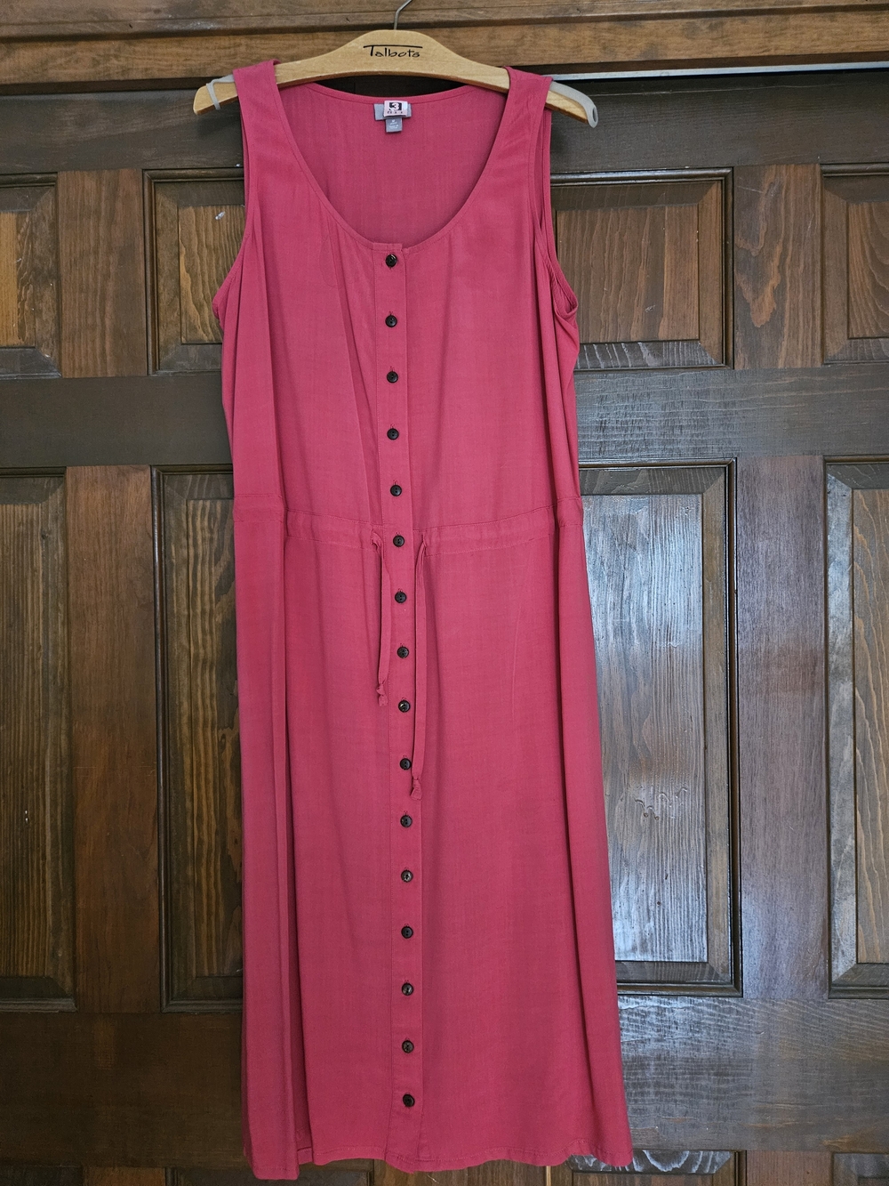 Sleeveless Button-Front Pink Summer Dress